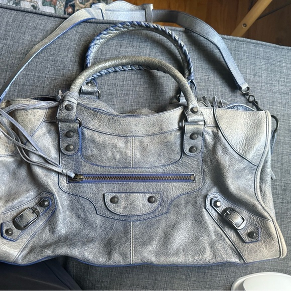 Balenciaga Metallic Gray Shoulder Bag - Picture 1 of 2